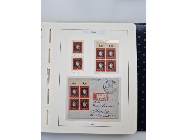 1949/90, umfangreiche Sammlung “Erst- und Letzttage” mit vielen losen Marken, Einheiten, kpl. Bogen, schönen Briefstücken, Br