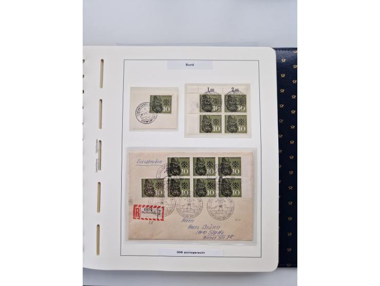 1949/90, umfangreiche Sammlung “Erst- und Letzttage” mit vielen losen Marken, Einheiten, kpl. Bogen, schönen Briefstücken, Br