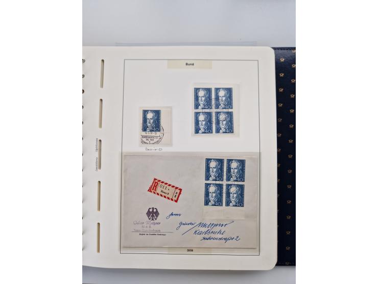 1949/90, umfangreiche Sammlung “Erst- und Letzttage” mit vielen losen Marken, Einheiten, kpl. Bogen, schönen Briefstücken, Br