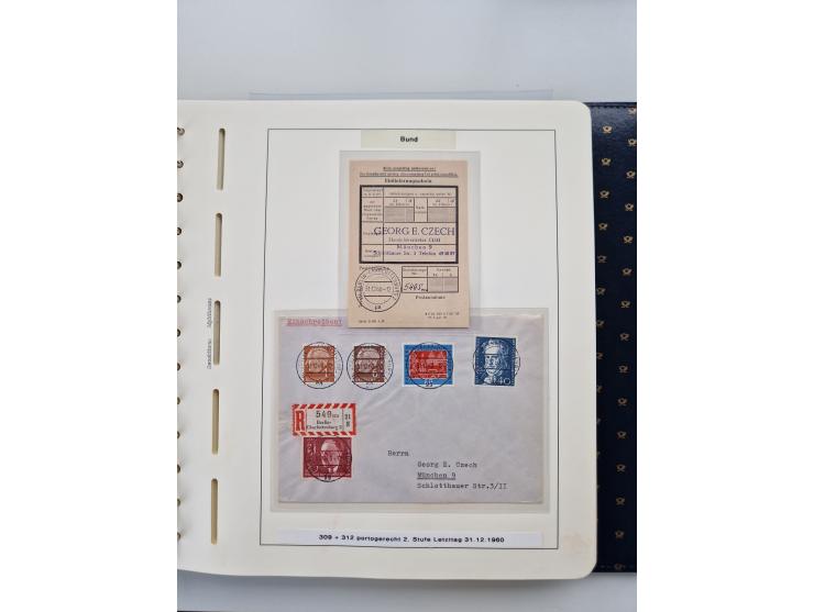 1949/90, umfangreiche Sammlung “Erst- und Letzttage” mit vielen losen Marken, Einheiten, kpl. Bogen, schönen Briefstücken, Br