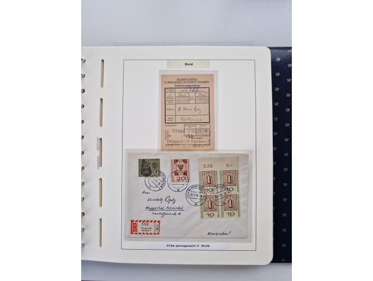 1949/90, umfangreiche Sammlung “Erst- und Letzttage” mit vielen losen Marken, Einheiten, kpl. Bogen, schönen Briefstücken, Br