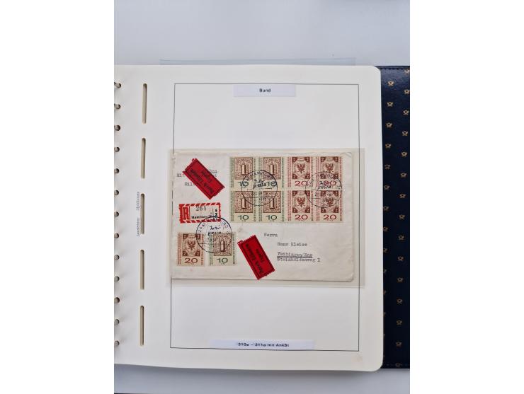 1949/90, umfangreiche Sammlung “Erst- und Letzttage” mit vielen losen Marken, Einheiten, kpl. Bogen, schönen Briefstücken, Br