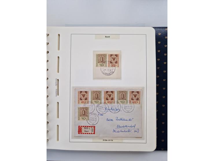 1949/90, umfangreiche Sammlung “Erst- und Letzttage” mit vielen losen Marken, Einheiten, kpl. Bogen, schönen Briefstücken, Br