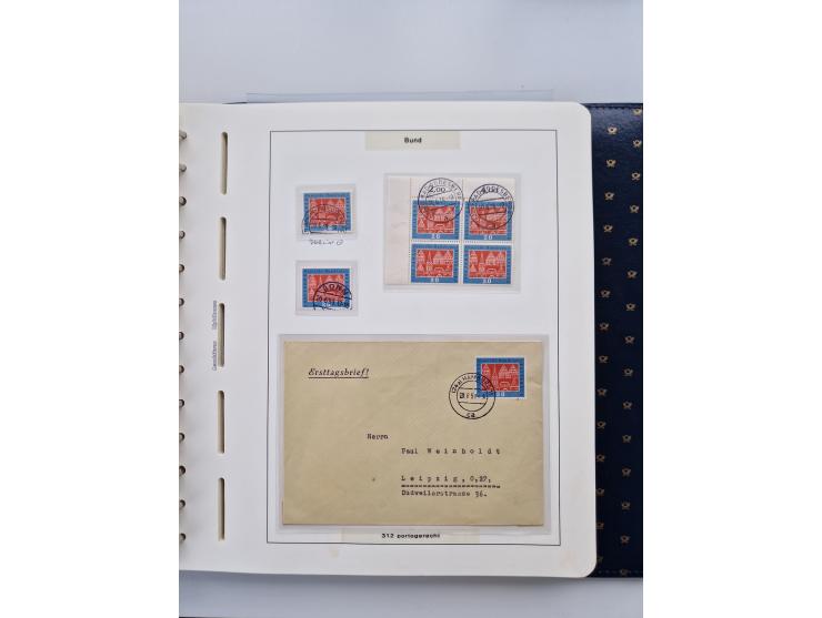 1949/90, umfangreiche Sammlung “Erst- und Letzttage” mit vielen losen Marken, Einheiten, kpl. Bogen, schönen Briefstücken, Br