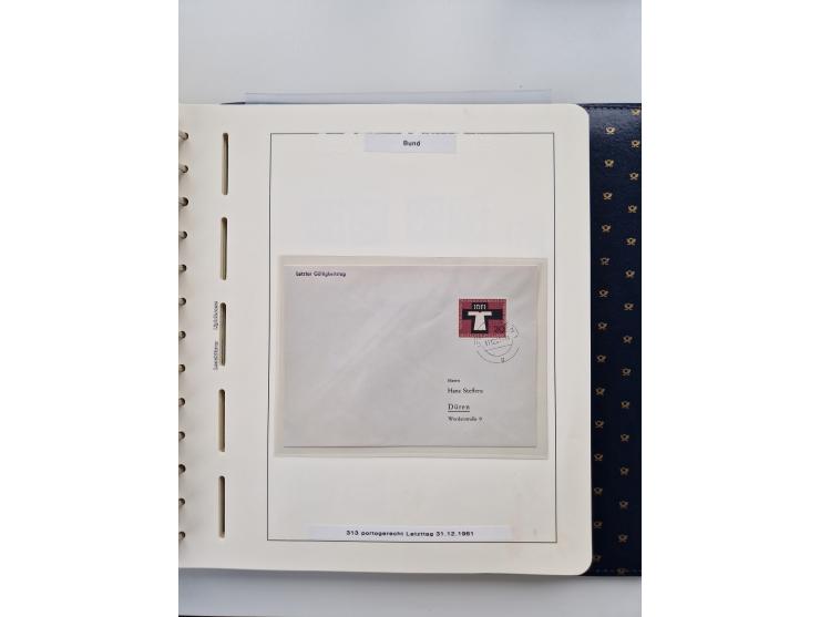 1949/90, umfangreiche Sammlung “Erst- und Letzttage” mit vielen losen Marken, Einheiten, kpl. Bogen, schönen Briefstücken, Br