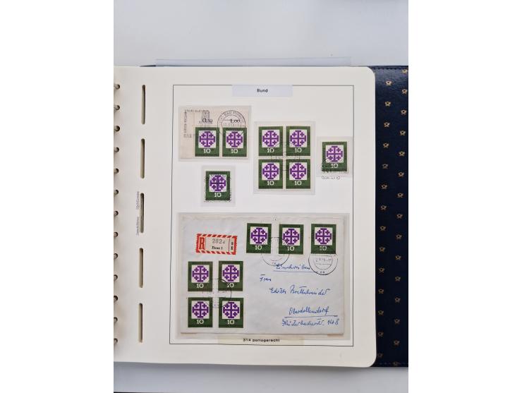 1949/90, umfangreiche Sammlung “Erst- und Letzttage” mit vielen losen Marken, Einheiten, kpl. Bogen, schönen Briefstücken, Br