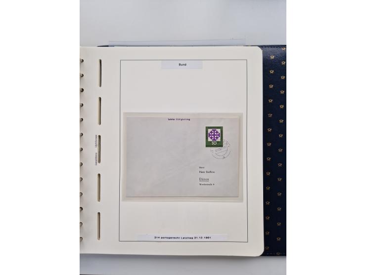 1949/90, umfangreiche Sammlung “Erst- und Letzttage” mit vielen losen Marken, Einheiten, kpl. Bogen, schönen Briefstücken, Br