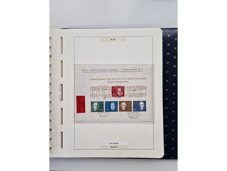 1949/90, umfangreiche Sammlung “Erst- und Letzttage” mit vielen losen Marken, Einheiten, kpl. Bogen, schönen Briefstücken, Br