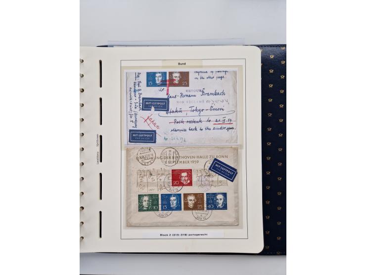 1949/90, umfangreiche Sammlung “Erst- und Letzttage” mit vielen losen Marken, Einheiten, kpl. Bogen, schönen Briefstücken, Br