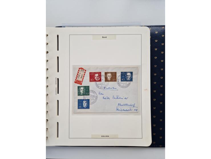 1949/90, umfangreiche Sammlung “Erst- und Letzttage” mit vielen losen Marken, Einheiten, kpl. Bogen, schönen Briefstücken, Br