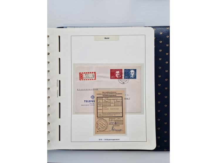 1949/90, umfangreiche Sammlung “Erst- und Letzttage” mit vielen losen Marken, Einheiten, kpl. Bogen, schönen Briefstücken, Br