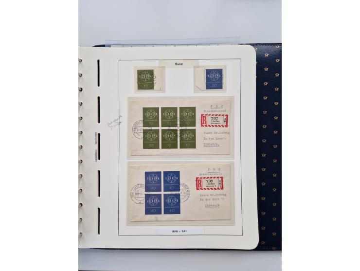 1949/90, umfangreiche Sammlung “Erst- und Letzttage” mit vielen losen Marken, Einheiten, kpl. Bogen, schönen Briefstücken, Br