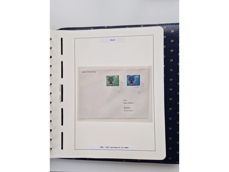 1949/90, umfangreiche Sammlung “Erst- und Letzttage” mit vielen losen Marken, Einheiten, kpl. Bogen, schönen Briefstücken, Br