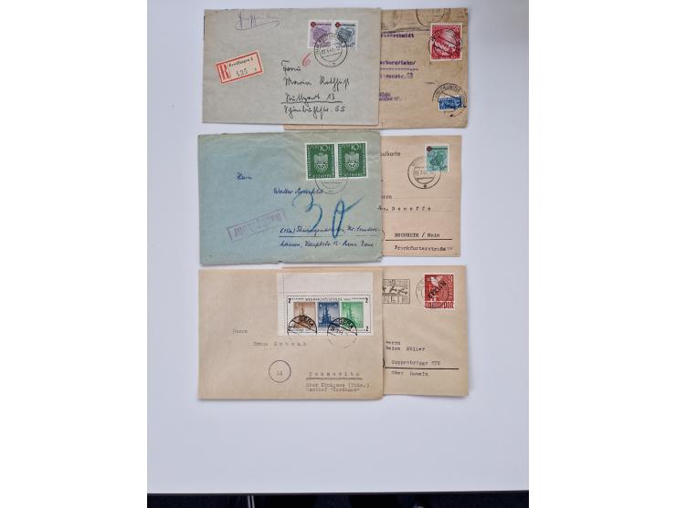 1945/60(ca.), interessante Parte von über 340 Briefen und Karten, dabei diverse bessere wie Französische Zone bessere Rot-Kre