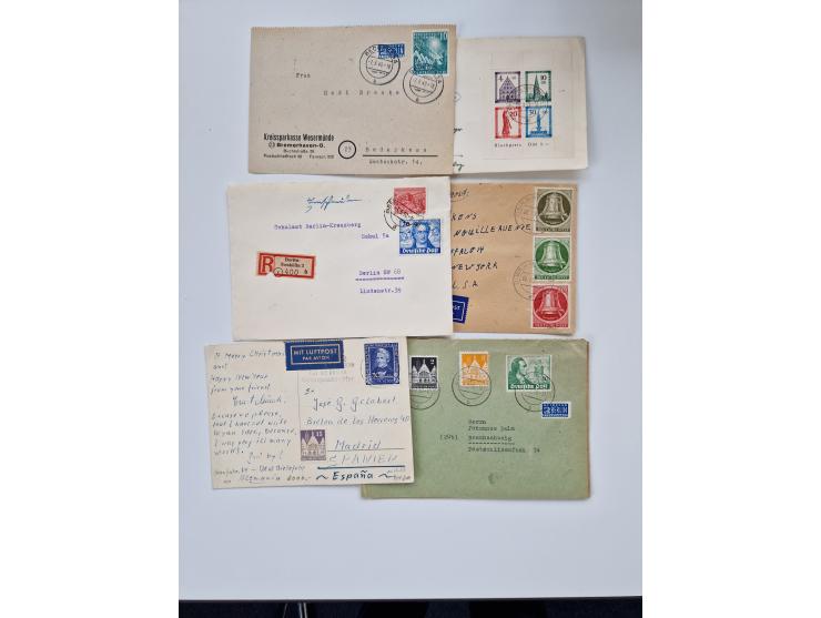 1945/60(ca.), interessante Parte von über 340 Briefen und Karten, dabei diverse bessere wie Französische Zone bessere Rot-Kre