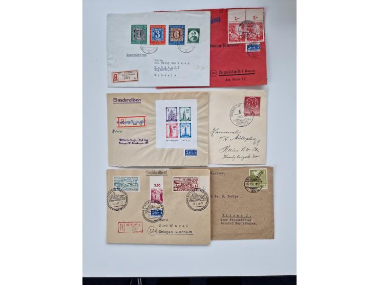 1945/60(ca.), interessante Parte von über 340 Briefen und Karten, dabei diverse bessere wie Französische Zone bessere Rot-Kre