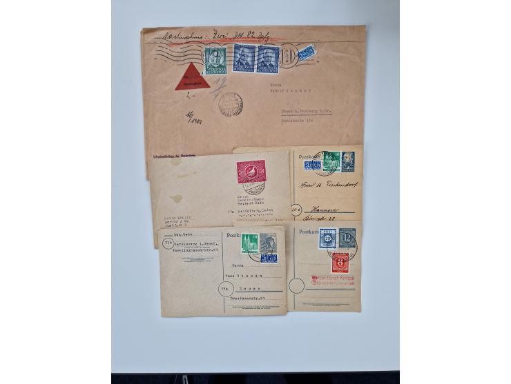1945/60(ca.), interessante Parte von über 340 Briefen und Karten, dabei diverse bessere wie Französische Zone bessere Rot-Kre