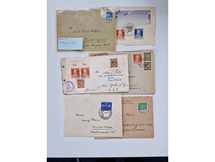 1945/60(ca.), interessante Parte von über 340 Briefen und Karten, dabei diverse bessere wie Französische Zone bessere Rot-Kre