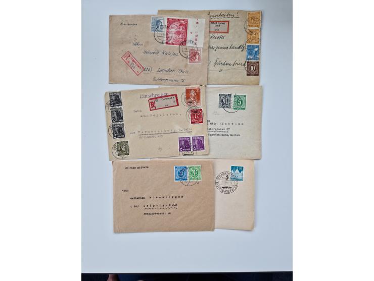 1945/60(ca.), interessante Parte von über 340 Briefen und Karten, dabei diverse bessere wie Französische Zone bessere Rot-Kre