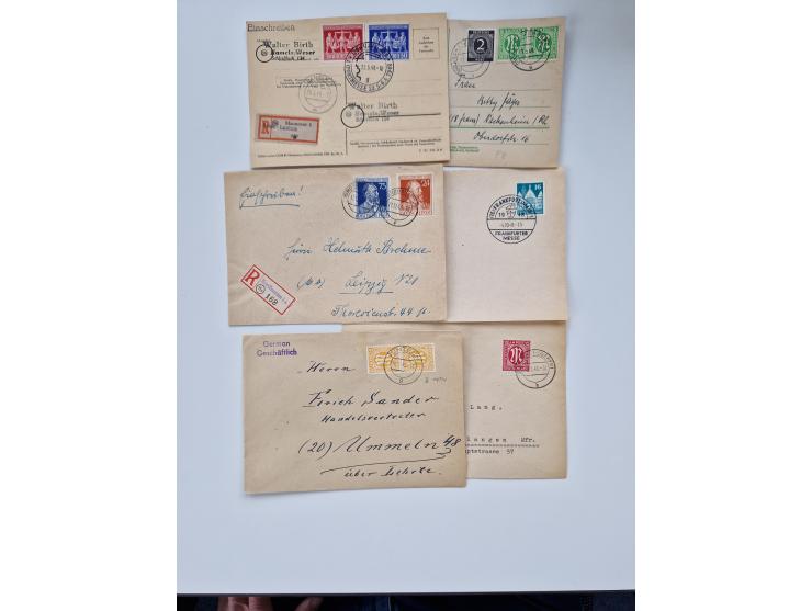 1945/60(ca.), interessante Parte von über 340 Briefen und Karten, dabei diverse bessere wie Französische Zone bessere Rot-Kre