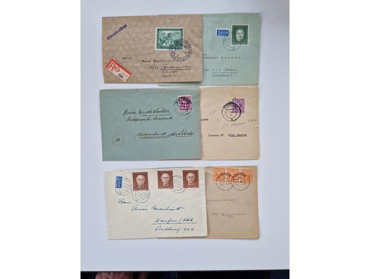 1945/60(ca.), interessante Parte von über 340 Briefen und Karten, dabei diverse bessere wie Französische Zone bessere Rot-Kre