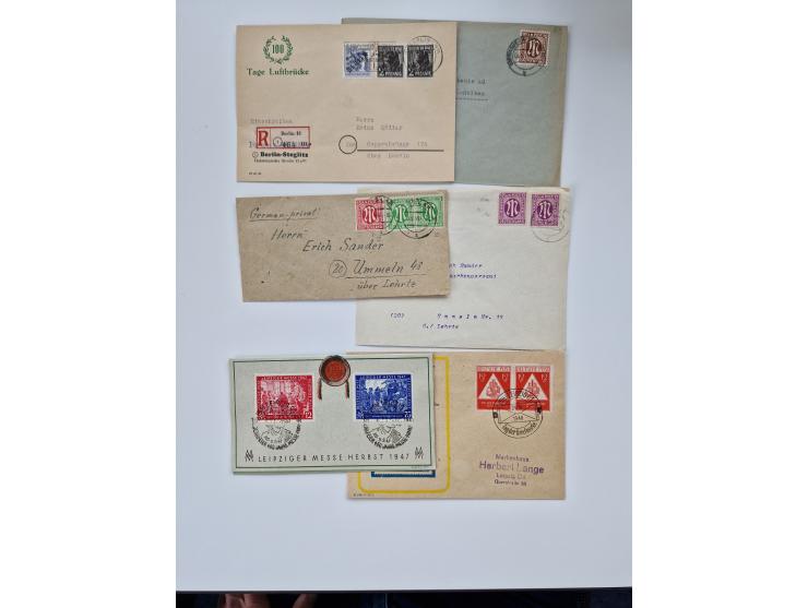 1945/60(ca.), interessante Parte von über 340 Briefen und Karten, dabei diverse bessere wie Französische Zone bessere Rot-Kre