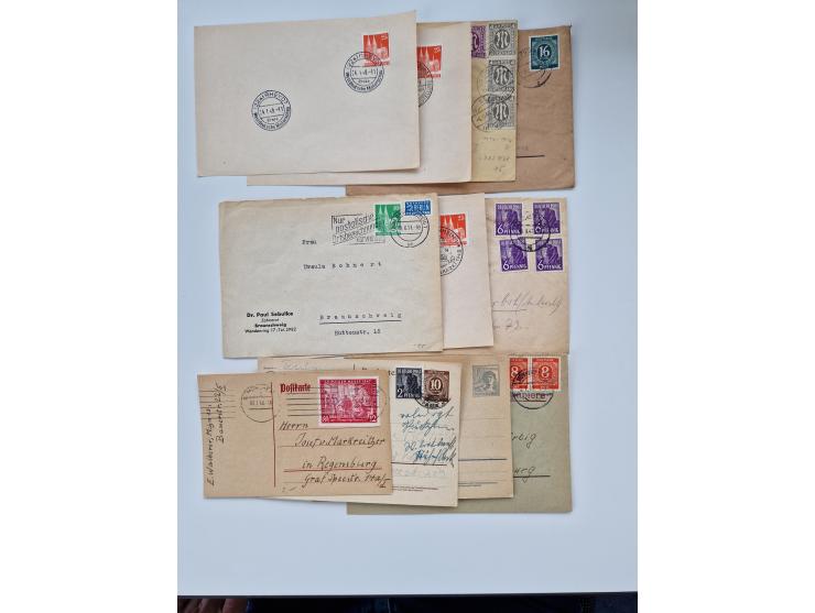 1945/60(ca.), interessante Parte von über 340 Briefen und Karten, dabei diverse bessere wie Französische Zone bessere Rot-Kre