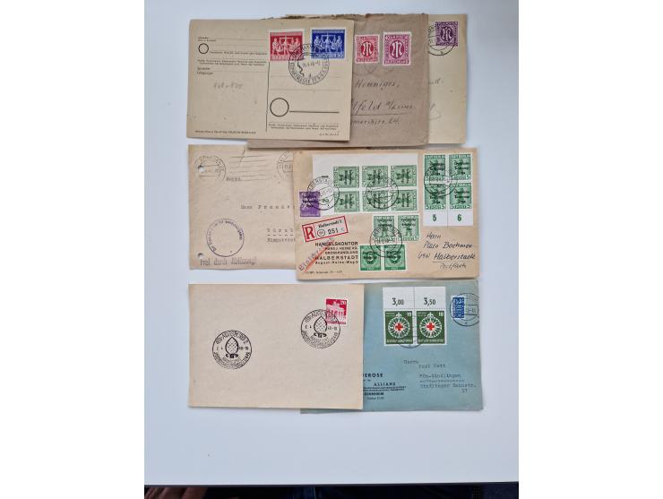 1945/60(ca.), interessante Parte von über 340 Briefen und Karten, dabei diverse bessere wie Französische Zone bessere Rot-Kre