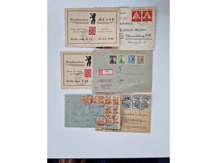 1945/60(ca.), interessante Parte von über 340 Briefen und Karten, dabei diverse bessere wie Französische Zone bessere Rot-Kre