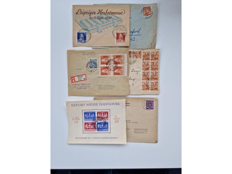 1945/60(ca.), interessante Parte von über 340 Briefen und Karten, dabei diverse bessere wie Französische Zone bessere Rot-Kre