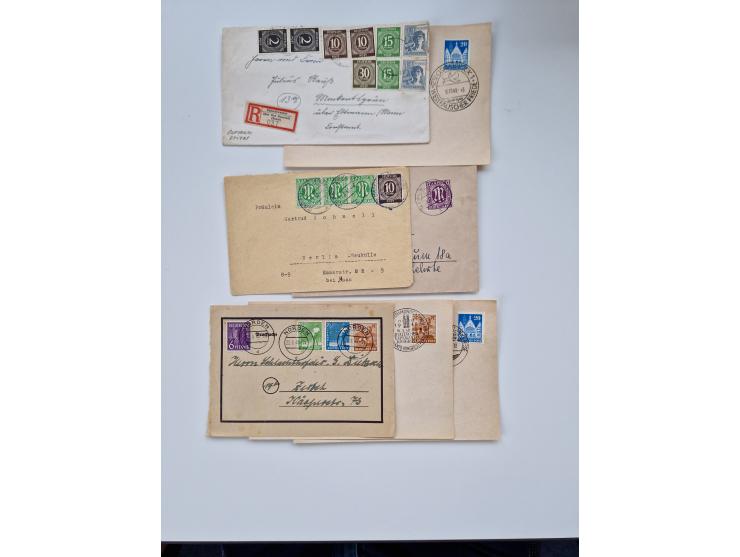 1945/60(ca.), interessante Parte von über 340 Briefen und Karten, dabei diverse bessere wie Französische Zone bessere Rot-Kre