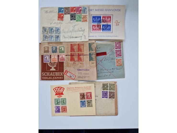 1945/60(ca.), interessante Parte von über 340 Briefen und Karten, dabei diverse bessere wie Französische Zone bessere Rot-Kre