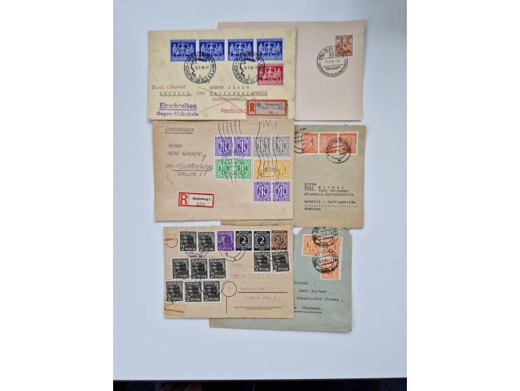 1945/60(ca.), interessante Parte von über 340 Briefen und Karten, dabei diverse bessere wie Französische Zone bessere Rot-Kre