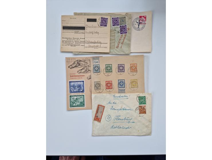 1945/60(ca.), interessante Parte von über 340 Briefen und Karten, dabei diverse bessere wie Französische Zone bessere Rot-Kre
