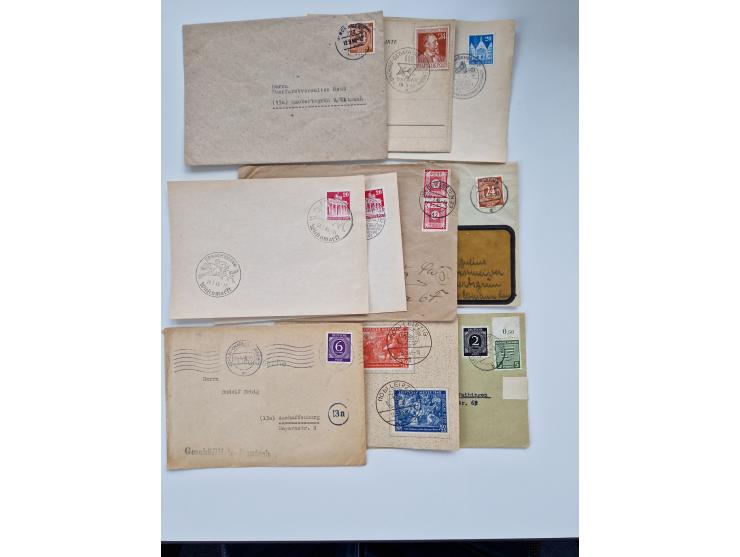 1945/60(ca.), interessante Parte von über 340 Briefen und Karten, dabei diverse bessere wie Französische Zone bessere Rot-Kre