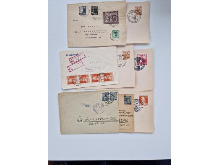 1945/60(ca.), interessante Parte von über 340 Briefen und Karten, dabei diverse bessere wie Französische Zone bessere Rot-Kre