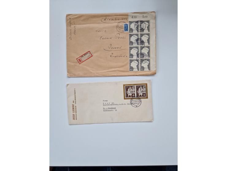 1945/60(ca.), interessante Parte von über 340 Briefen und Karten, dabei diverse bessere wie Französische Zone bessere Rot-Kre