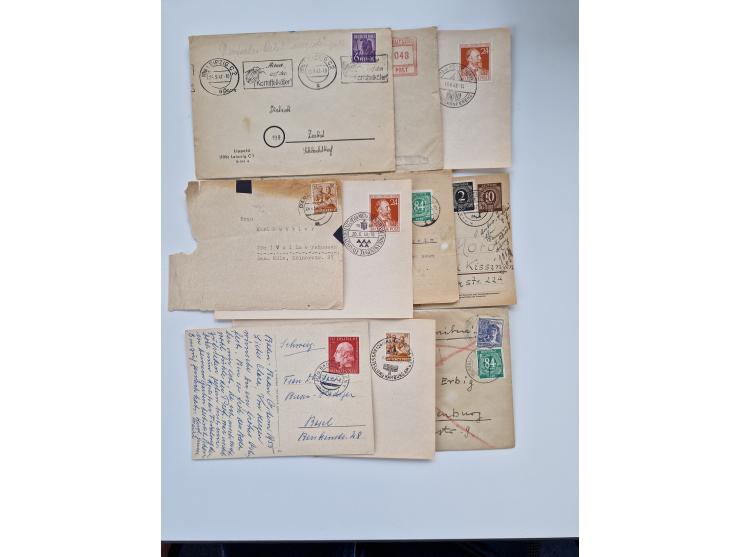 1945/60(ca.), interessante Parte von über 340 Briefen und Karten, dabei diverse bessere wie Französische Zone bessere Rot-Kre