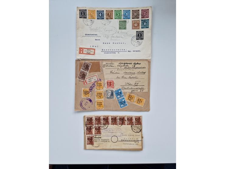 1945/60(ca.), interessante Parte von über 340 Briefen und Karten, dabei diverse bessere wie Französische Zone bessere Rot-Kre