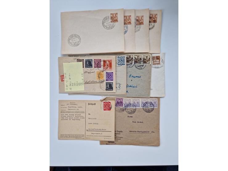 1945/60(ca.), interessante Parte von über 340 Briefen und Karten, dabei diverse bessere wie Französische Zone bessere Rot-Kre