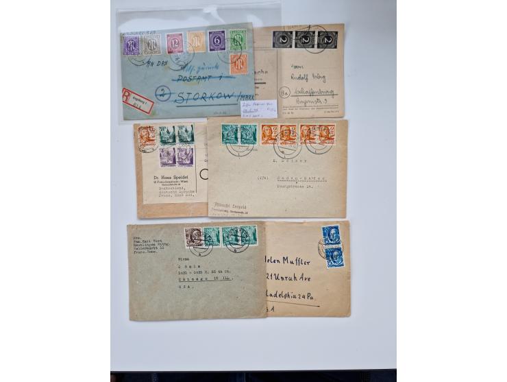 1945/60(ca.), interessante Parte von über 340 Briefen und Karten, dabei diverse bessere wie Französische Zone bessere Rot-Kre