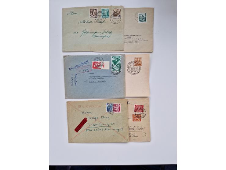1945/60(ca.), interessante Parte von über 340 Briefen und Karten, dabei diverse bessere wie Französische Zone bessere Rot-Kre