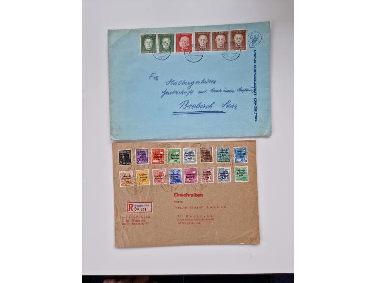 1945/60(ca.), interessante Parte von über 340 Briefen und Karten, dabei diverse bessere wie Französische Zone bessere Rot-Kre