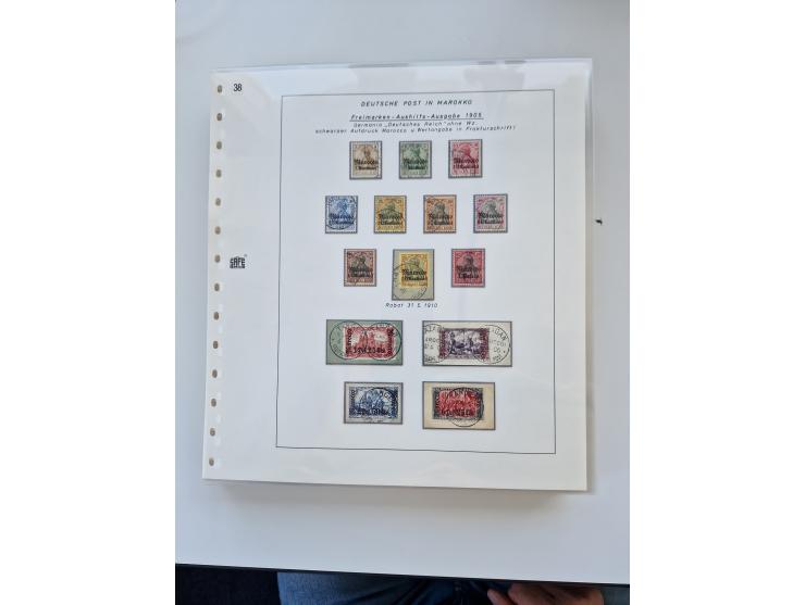 1900/11, schöne spezialisiert zusammengetragene Sammlung ab Reichspost-Ausgabe, dabei viele gute Werte, schöne Briefstücke, v