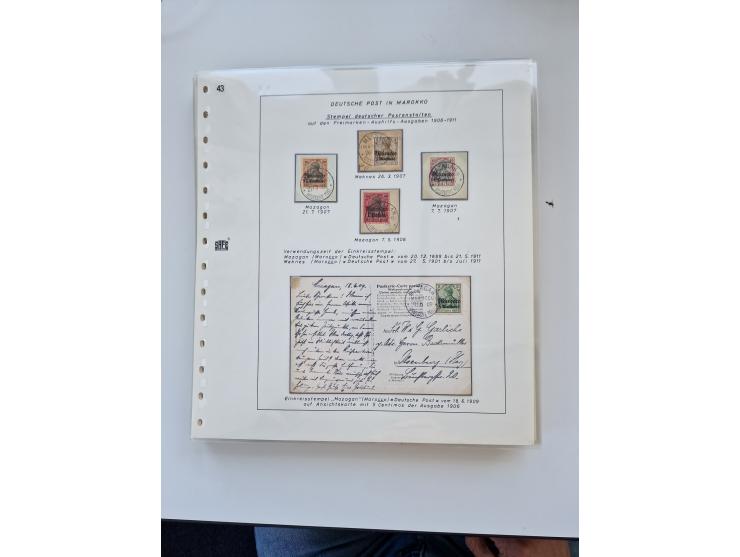 1900/11, schöne spezialisiert zusammengetragene Sammlung ab Reichspost-Ausgabe, dabei viele gute Werte, schöne Briefstücke, v