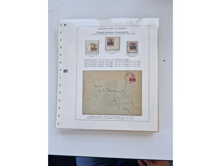 1900/11, schöne spezialisiert zusammengetragene Sammlung ab Reichspost-Ausgabe, dabei viele gute Werte, schöne Briefstücke, v