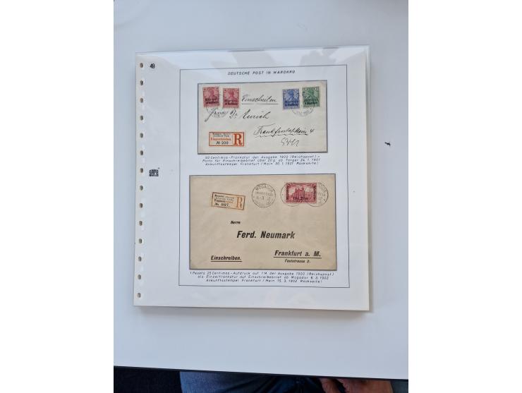 1900/11, schöne spezialisiert zusammengetragene Sammlung ab Reichspost-Ausgabe, dabei viele gute Werte, schöne Briefstücke, v