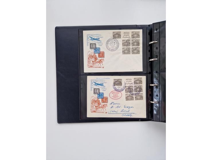 1949/52, umfangreiche Sammlung mit über 260 Briefen und Karten, dabei viele bessere Zusammendrucke mit u.a. W10 mit Zufrankat