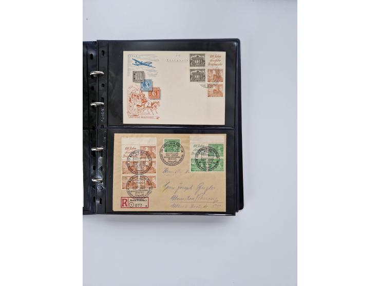 1949/52, umfangreiche Sammlung mit über 260 Briefen und Karten, dabei viele bessere Zusammendrucke mit u.a. W10 mit Zufrankat