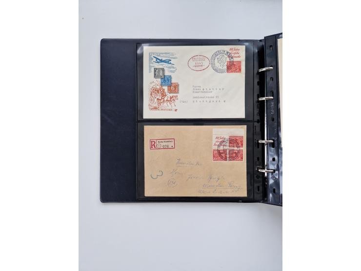 1949/52, umfangreiche Sammlung mit über 260 Briefen und Karten, dabei viele bessere Zusammendrucke mit u.a. W10 mit Zufrankat